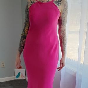 Hot Pink Calvin Klein Long Lined Dress